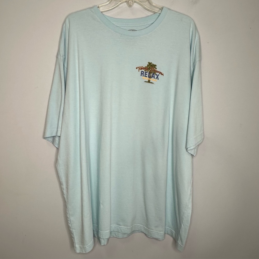 SOLD!!!Tommy Bahama Relax State Of Mind Light Blue Short Sleeve Tee Shirt